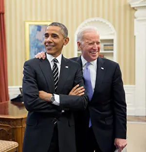 Presidential Ambitions Prints: President Barack Obama and Vice President Joe Biden in the Oval Office