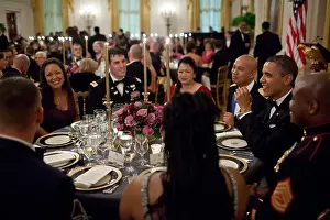 Iraq Prints: President Barack Obama's table at the Department of Defense dinner, Feb. 29, 2012