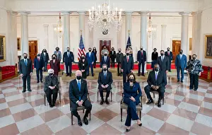 Asian American Prints: President Bidens Cabinet poses for its portrait in the Grand Foyer of the White House