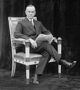 Images Dated 26th November 2007: President Calvin Coolidge (1872-33), seated portrait taken on May 9, 1924