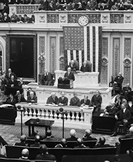 Frederick Prints: President Calvin Coolidge delivering his first message to Congress on Dec
