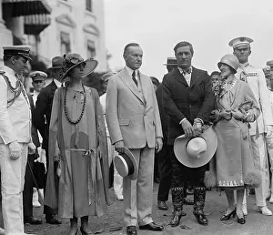 Movie Stars Prints: President Calvin Coolidge and the First Lady with Cowboy actor Tom Mix and Victoria Forde Mix