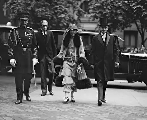 Clothes Prints: President Calvin Coolidge and First Lady Grace Coolidge arrive at a wedding