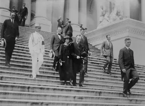 Calvin Prints: President Calvin Coolidge and the First Lady leave the Capitol after Warren Harding funeral