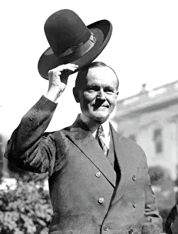 Calvin Prints: PRESIDENT CALVIN COOLIDGE, after being made an honorary member of the Smoki Indian tribe in Prescott