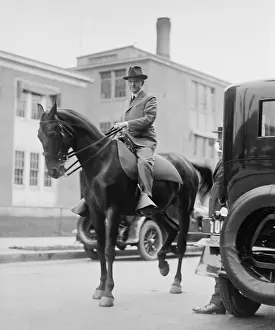 Saddle Prints: President Calvin Coolidge on horseback in Washington