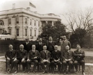 Executive Branch Prints: President Calvin Coolidge and members of his cabinet pose on the White House Lawn: Labor-Davis