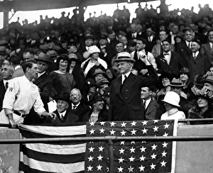 Calvin Prints: President Calvin Coolidge pitches the first ball to start the 1924 World Series