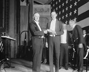 Flyers Prints: President Calvin Coolidge presents Charles Lindbergh with Congressional Medal of Honor