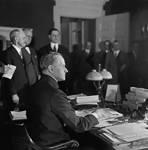 Calvin Prints: President Calvin Coolidge signing the United States Revenue Act of 1926