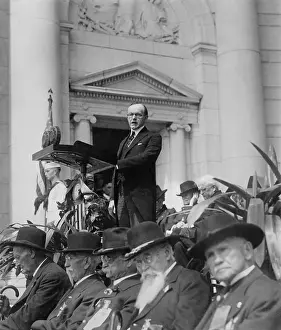 Calvin Prints: President Calvin Coolidge speaking at Arlington Amphitheater