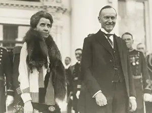 Grace Goodhue Prints: President Calvin and First Lady Grace Coolidge at the 1928 White House New Year's reception
