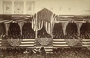 Celebration Prints: President Cleveland in White House reviewing stand
