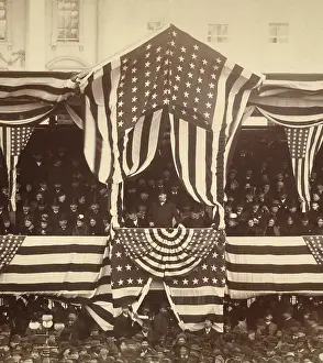 Celebration Prints: President Cleveland in White House reviewing stand