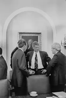 Opposition Prints: President Bill Clinton meet with Republican Congressional leaders in 1993