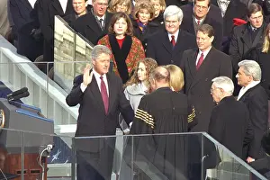 Inaugurations Prints: President Bill Clinton being sworn in for his second term