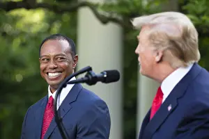 Woods Prints: President Donald J. Trump presents the Presidential Medal of Freedom to golf champion Tiger Woods