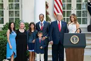 Girlfriend Prints: President Donald J. Trump presents the Presidential Medal of Freedom to Tiger Woods May 6
