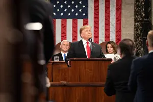 Lcgr1902 Prints: President Donald Trump delivering his State of the Union address to a joint session of Congress in the Capitol