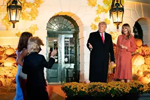 Halloween Prints: President Donald Trump and First Lady Melania Trump greet guests at the 2020 White House Halloween celebration