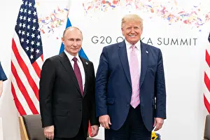 Rightist Prints: President Donald Trump greets President of the Russian Federation