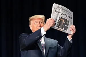 2020s Prints: President Donald Trump holds up a USA Today newspaper with the headline ACQUITTED at the National Prayer Breakfast
