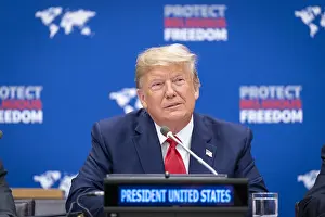 United Nations Prints: President Donald Trump hosted an American event at the UN