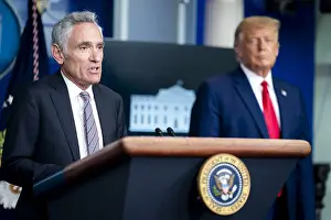 Epidemic Prints: President Donald Trump listens as White House medical advisor Dr