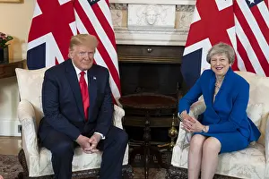 Group Portrait Prints: President Donald Trump meets with British Prime Minister