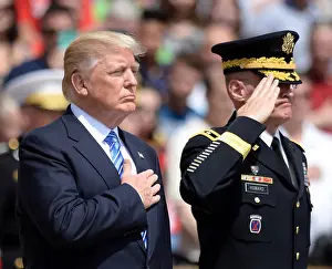 Salute Prints: President Donald Trump pays respects at Arlington National Cemetery on Memorial Day
