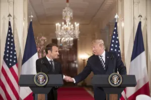 Emmanuel Prints: President Donald Trump and President Emmanuel Macron of France