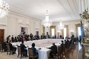Meeting Prints: President Donald Trump presides ov0er a Cabinet meeting in the East Room of the White House