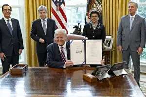 Kevin Prints: President Donald Trump after signing the Paycheck Protection Program and Health Care Enhancement Act Friday