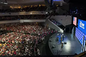 Epidemic Prints: President Donald Trump speaks to an audience of Young Americans at the Dream City Church