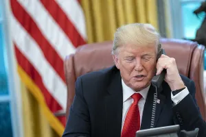 Hubert Prints: President Donald Trump speaks with Bahamian Prime Minister Hubert Minnis expressing his condolences for the loss of