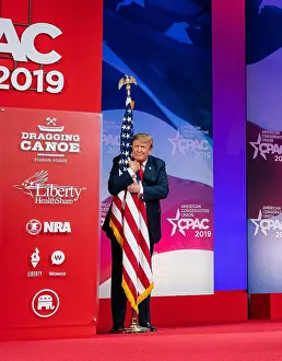 Logo Prints: President Donald Trump speaks at the Conservative Political Action Conference (CPAC)
