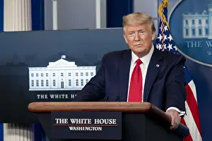 National Emergency Prints: President Donald Trump speaks at the daily coronavirus update briefing