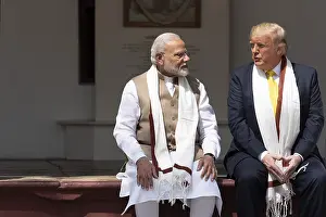 Republican Prints: President Donald Trump speaks with Indian Prime Minister Narendra Modi