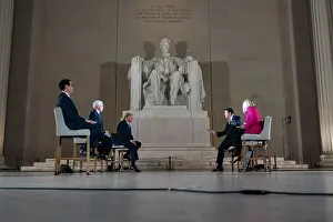 News Prints: President Donald Trump stages a FOX News Channel virtual town hall in the Lincoln Memorial
