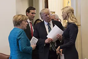 30 70 Years Old Prints: President Donald Trump talks with German Chancellor Angela Merkel, Friday, March 17, 2017