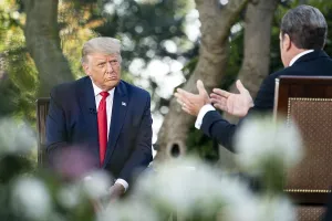 Eric Prints: President Donald Trump tapes President Trump a town hall event in the White House Rose Garden