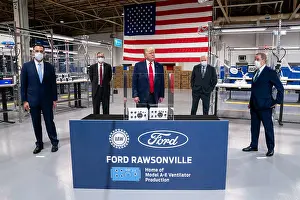 News Prints: President Donald Trump tours the Ford Rawsonville Components Plant