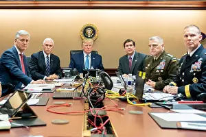Us Army Prints: President Donald Trump watches as US Special Operations Forces close in on ISIS leader Abu Bakr al-Baghdadi's