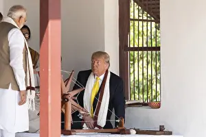 Narendra Prints: President Donald Trump's first Indian event was a visit to historic Sabarmati Ashram
