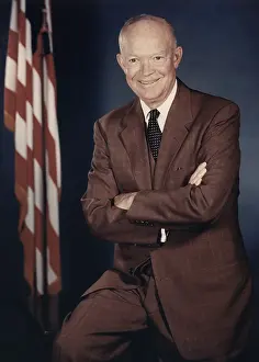 Politicians Republicans Prints: President Dwight Eisenhower. 1956 color portrait. - (BSLOC_2014_16_53)