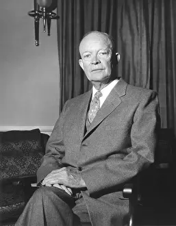 Politicians Republicans Prints: President Dwight Eisenhower. 1959 portrait by Abbie Rowe. - (BSLOC_2014_16_52)