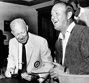 Arnold Prints: Former President Dwight Eisenhower enjoys a laugh with famed golfer