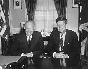 John Fitzgerald Prints: President Dwight Eisenhower Meets with President-elect John Kennedy