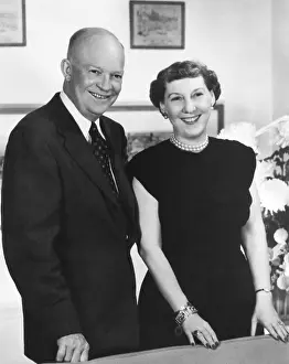 Couples Portraits Prints: President Dwight Eisenhower and wife Mamie, 1953 - (BSLOC_2014_16_79)