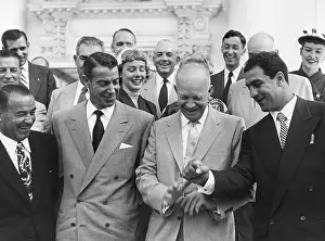 Champions Prints: President Eisenhower with baseball great Joe DiMaggio